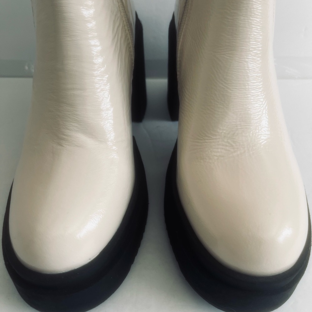 Steve Madden $140 Sawyer Patent Leather Block Heel Platform Boots Size 9.5US NEW - Picture 10 of 13